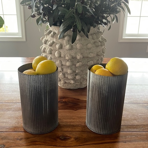 Source Unknown Accents Set Of Two Decorative Metal Containers Or
